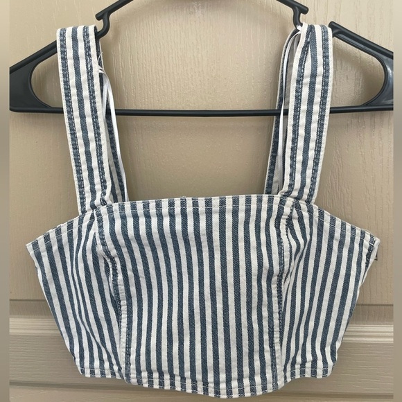 Zara Tops - ZARA Retro Style Railroad Crop Top in Striped